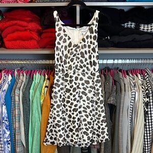 Kate Young white/brown/black sleeveless back zipper closure lined dress size 4